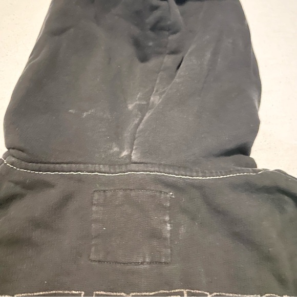 True Religion Zip Up Hoodie Mens Medium Buddha Guitar Logo Flaws - Picture 15 of 16
